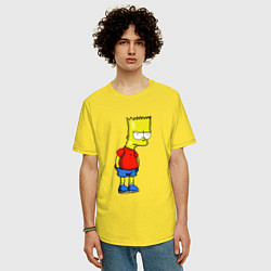 Футболка оверсайз мужская Недовольный Барт, цвет: желтый — фото 2
