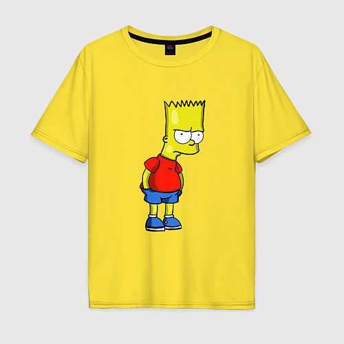 Мужская футболка оверсайз Недовольный Барт / Желтый – фото 1
