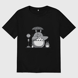 Мужская футболка оверсайз Тоторо с зонтиком