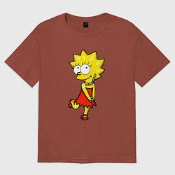 Футболка оверсайз мужская Красивая Лиза, цвет: кирпичный