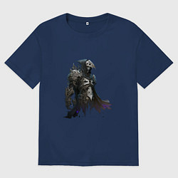 Футболка оверсайз мужская Скелет в доспехах, цвет: тёмно-синий