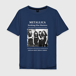 Футболка оверсайз мужская Metallica рок группа, цвет: тёмно-синий