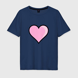 Мужская футболка оверсайз Большое влюбленное сердце