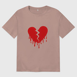 Мужская футболка оверсайз Большое разбитое сердце