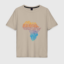 Футболка оверсайз мужская Color Africa, цвет: миндальный