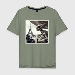 Мужская футболка оверсайз Инопланетяне в Париже