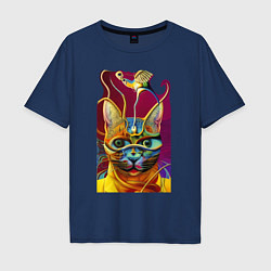 Мужская футболка оверсайз Модерновый кот - нейросеть - art