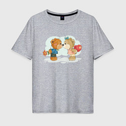 Мужская футболка оверсайз Влюблённые медведи