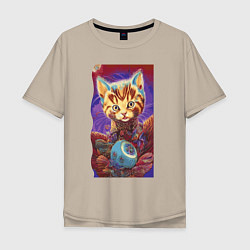 Мужская футболка оверсайз Одинокий котёнок - нейросеть - cutie