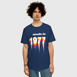 Футболка оверсайз мужская Made in 1977 liquid art, цвет: тёмно-синий — фото 2