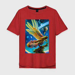Мужская футболка оверсайз Космическая птица нейросеть - фантазия
