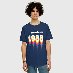 Футболка оверсайз мужская Made in 1988 liquid art, цвет: тёмно-синий — фото 2