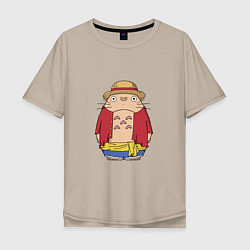 Мужская футболка оверсайз Totoro Luffy