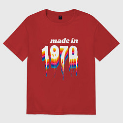 Футболка оверсайз мужская Made in 1970 liquid art, цвет: красный