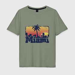 Футболка оверсайз мужская Beach of Miami, цвет: авокадо
