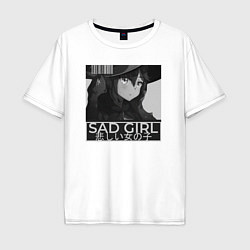 Футболка оверсайз мужская Sad Mona, цвет: белый