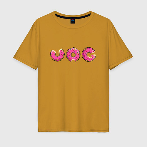 Мужская футболка оверсайз VAG donut / Горчичный – фото 1