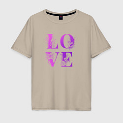 Мужская футболка оверсайз Love Любовь цветы