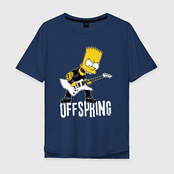 Футболка оверсайз мужская Offspring Барт Симпсон рокер, цвет: тёмно-синий