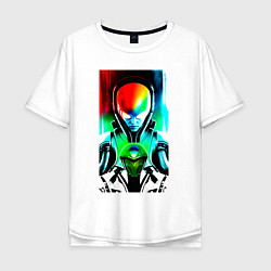 Мужская футболка оверсайз Alien - sketch - neural network