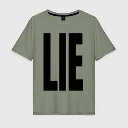 Мужская футболка оверсайз Lie: большие вытянутые буквы