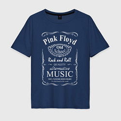 Футболка оверсайз мужская Pink Floyd в стиле Jack Daniels, цвет: тёмно-синий