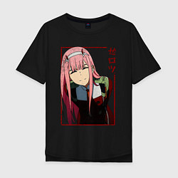 Футболка оверсайз мужская Zero Two anime girl, цвет: черный