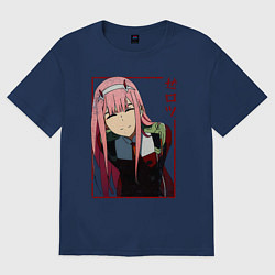 Мужская футболка оверсайз Zero Two anime girl