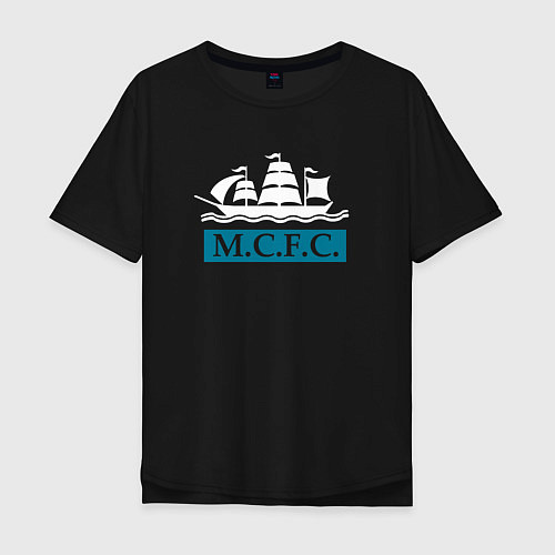 Мужская футболка оверсайз Манчестер Сити корабль / Черный – фото 1