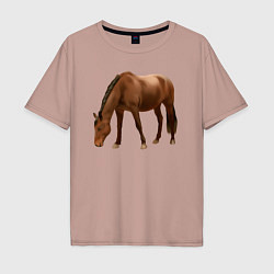 Мужская футболка оверсайз Датская теплокровная лошадь