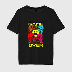 Футболка оверсайз мужская Game over inscription, цвет: черный