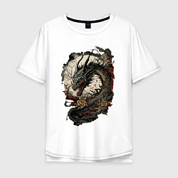 Мужская футболка оверсайз Мифический японский дракон