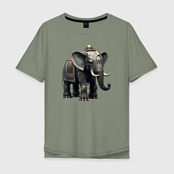 Мужская футболка оверсайз Украшенный слон