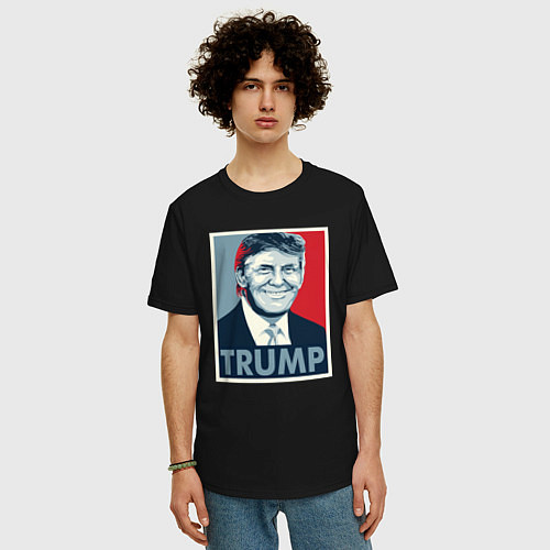 Мужская футболка оверсайз Trump / Черный – фото 3
