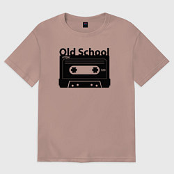 Футболка оверсайз мужская Old school music, цвет: пыльно-розовый