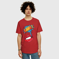Футболка оверсайз мужская Блин в стиле поп-арт, цвет: красный — фото 2
