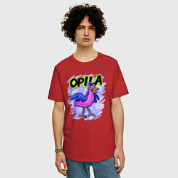 Футболка оверсайз мужская Opila Bird, цвет: красный — фото 2