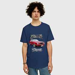 Футболка оверсайз мужская Маслкар Ford Mustang, цвет: тёмно-синий — фото 2