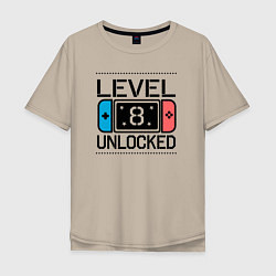 Мужская футболка оверсайз Level 8 unlocked