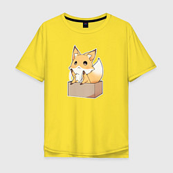 Мужская футболка оверсайз Милая лисичка хочет на ручки
