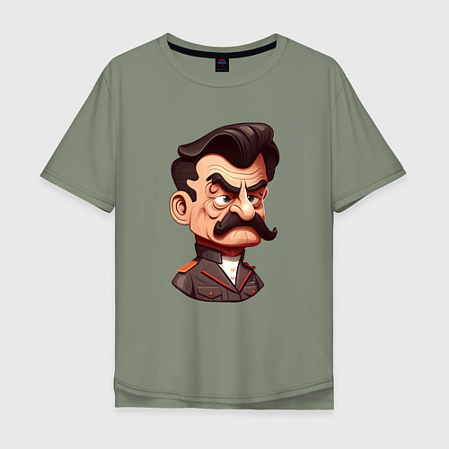 Мужская футболка оверсайз Сталин мультяшный / Авокадо – фото 1
