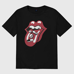 Футболка оверсайз мужская Rolling stones pills, цвет: черный