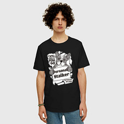 Футболка оверсайз мужская Personal stalker, цвет: черный — фото 2