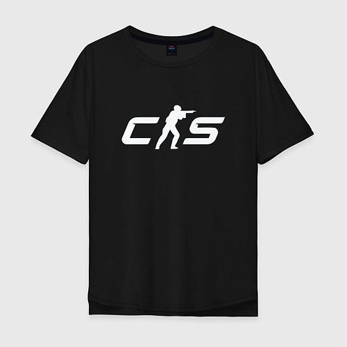 Мужская футболка оверсайз Counter Strike 2 logo / Черный – фото 1