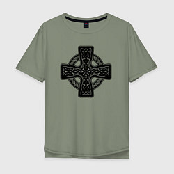 Футболка оверсайз мужская Кельтский крест, цвет: авокадо