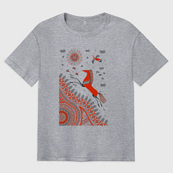 Мужская футболка оверсайз Мезенский конь