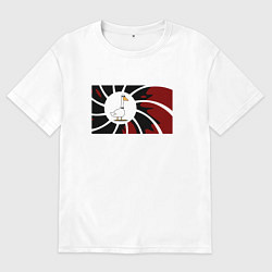 Футболка оверсайз мужская Джеймс гусь, цвет: белый