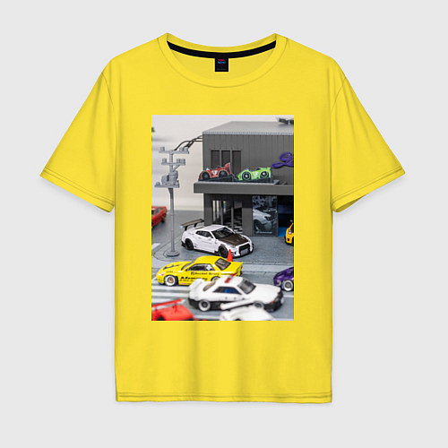 Мужская футболка оверсайз JDM - Hot Wheels / Желтый – фото 1