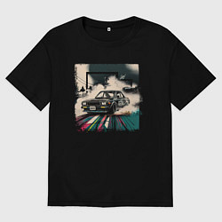 Футболка оверсайз мужская JDM дрифт, цвет: черный