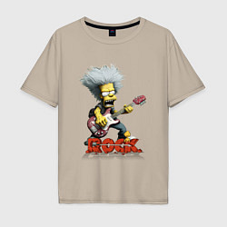 Футболка оверсайз мужская Rock Simpsons style, цвет: миндальный